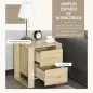 Mesita de Noche Mesilla de Noche con Cajones y Estilo Moderno Mesa Auxiliar para Dormitorio Salón 48x39x54 cm Natural