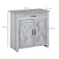 Aparador de Cocina Buffet para Salón con 1 Cajón 2 Puertas y Estante Interior Ajustable Mueble Auxiliar Decorativo para Comedor