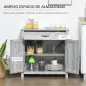 Aparador de Cocina Buffet para Salón con 1 Cajón 2 Puertas y Estante Interior Ajustable Mueble Auxiliar Decorativo para Comedor