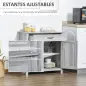 Aparador de Cocina Buffet para Salón con 1 Cajón 2 Puertas y Estante Interior Ajustable Mueble Auxiliar Decorativo para Comedor