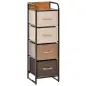 Cómoda para Dormitorio con 4 Cajones Plegables Parte Superior de Madera y Marco Metálico 31x29x99 cm Multicolor