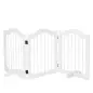Barrera de Seguridad para Perros Pequeños Plegable Barrera para Perros en Casa de 3 Paneles 154,5x29,5x61 cm Blanco