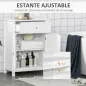 Armario de Baño con 1 Cajón 2 Puertas y Estante Interior Ajustable Mueble Auxiliar de Almacenaje Multifuncional para Sal Armario de Baño con 1 Cajón 2 Puertas y Estante Interior Ajustable Mueble Auxiliar de Almacenaje Multifuncional para Sal