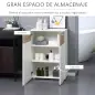 Armario de Suelo para Baño con 2 Puertas y Estantes Interiores Ajustables Mueble Auxiliar de Madera Multiusos para Salón