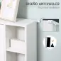 Armario de Suelo para Baño de Madera con 8 Compartimentos Abiertos y 1 Puerta con Estantes Ajustables Mueble Auxiliar Mu