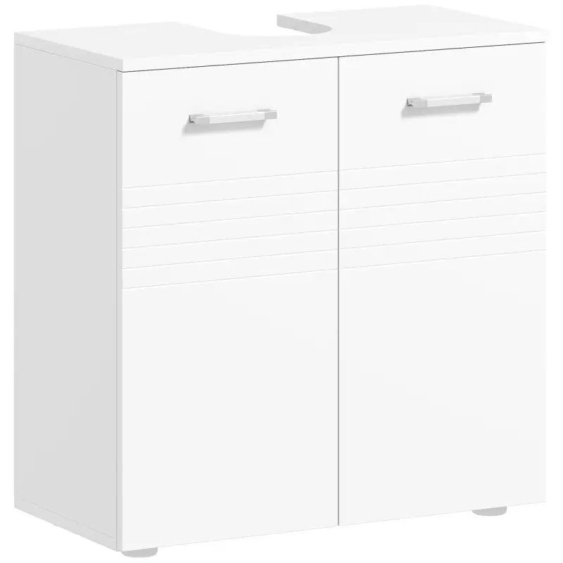 Mueble para Debajo del Lavabo Armario de Baño de Pared con 2 Puertas y Estante Interior Ajustable Estilo Moderno 60x30x6