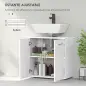 Mueble para Debajo del Lavabo Armario de Baño de Pared con 2 Puertas y Estante Interior Ajustable Estilo Moderno 60x30x6