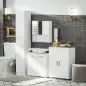 Mueble para Debajo del Lavabo Armario de Baño de Pared con 2 Puertas y Estante Interior Ajustable Estilo Moderno 60x30x6