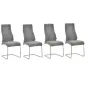 Set de 4 Sillas de Comedor Sillas de Cocina Tejido de Microfibra con Asiento Acolchado y Patas de Metal 45x61x98 cm Gris Set de 4 Sillas de Comedor Sillas de Cocina Tejido de Microfibra con Asiento Acolchado y Patas de Metal 45x61x98 cm Gris