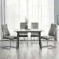 Set de 4 Sillas de Comedor Sillas de Cocina Tejido de Microfibra con Asiento Acolchado y Patas de Metal 45x61x98 cm Gris Set de 4 Sillas de Comedor Sillas de Cocina Tejido de Microfibra con Asiento Acolchado y Patas de Metal 45x61x98 cm Gris