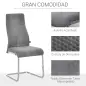 Set de 4 Sillas de Comedor Sillas de Cocina Tejido de Microfibra con Asiento Acolchado y Patas de Metal 45x61x98 cm Gris Set de 4 Sillas de Comedor Sillas de Cocina Tejido de Microfibra con Asiento Acolchado y Patas de Metal 45x61x98 cm Gris