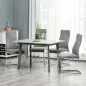 Set de 4 Sillas de Comedor Sillas de Cocina Tejido de Microfibra con Asiento Acolchado y Patas de Metal 45x61x98 cm Gris Set de 4 Sillas de Comedor Sillas de Cocina Tejido de Microfibra con Asiento Acolchado y Patas de Metal 45x61x98 cm Gris