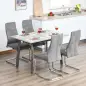 Set de 4 Sillas de Comedor Sillas de Cocina Tejido de Microfibra con Asiento Acolchado y Patas de Metal 45x61x98 cm Gris Set de 4 Sillas de Comedor Sillas de Cocina Tejido de Microfibra con Asiento Acolchado y Patas de Metal 45x61x98 cm Gris