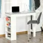 Mesa de Bar Mesa Alta Tipo Bistró de Cocina con Estantería de 4 Niveles Estilo Moderno 115x50x102,7 cm Blanco y Gris