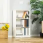 Estantería Librería con 3 Compartimentos de Almacenaje Libros CDs Plantas para Salón Estudio Dormitorio 62,2x24x102,4 cm Blanco