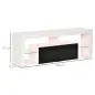 Mueble de TV para Televisiones de 55'' Mesa para TV de Salón con Luz LED 6 Modos de Colores 140x35x52 cm Blanco