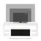 Mueble de TV para Televisiones de 55'' Mesa para TV de Salón con Luz LED 6 Modos de Colores 140x35x52 cm Blanco