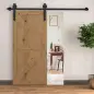 Herraje para Puerta Corredera 200 cm Tipo Flecha Kit de Accesorios para Puerta Corrediza Granero de Madera Negro