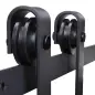 Herraje para Puerta Corredera 200 cm Tipo Flecha Kit de Accesorios para Puerta Corrediza Granero de Madera Negro