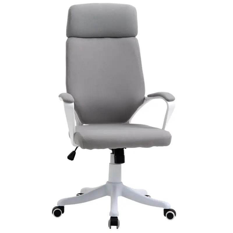 Silla de Oficina Giratoria Silla de Escritorio Giratoria Altura Ajustable con Reposabrazos 63x65x112-120 cm Gris