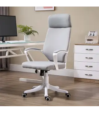 Silla de Oficina Giratoria Silla de Escritorio Giratoria Altura Ajustable con Reposabrazos 63x65x112-120 cm Gris