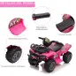 Quad Eléctrico Infantil para +18 Meses Vehículo Eléctrico a Batería 6V con Velocidad de 2 km/h 70x42x45 cm Rosa