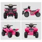 Quad Eléctrico Infantil para +18 Meses Vehículo Eléctrico a Batería 6V con Velocidad de 2 km/h 70x42x45 cm Rosa