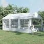 Carpa para Fiestas 6x3 m Cenador Pabellón de Jardín con 4 Paneles Laterales 2 Puertas Enrollables y 6 Ventanas Protección UV par