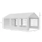 Carpa para Fiestas 6x3 m Cenador Pabellón de Jardín con 4 Paneles Laterales 2 Puertas Enrollables y 6 Ventanas Protección UV par Carpa para Fiestas 6x3 m Cenador Pabellón de Jardín con 4 Paneles Laterales 2 Puertas Enrollables y 6 Ventanas Protección UV par