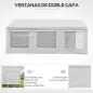 Carpa para Fiestas 6x3 m Cenador Pabellón de Jardín con 4 Paneles Laterales 2 Puertas Enrollables y 6 Ventanas Protección UV par
