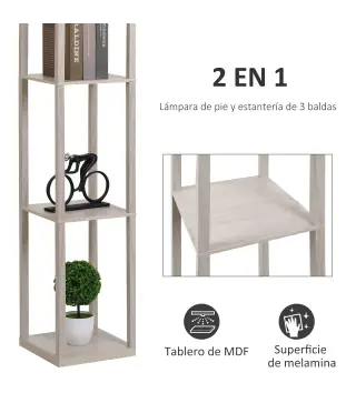 Lámpara de Pie con Estantes