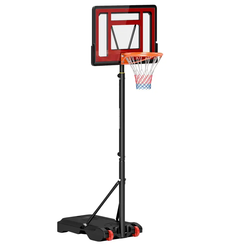 Canasta de Baloncesto Ajustable de 205-261 cm Aro de Baloncesto Portátil con Soporte de Acero Base Rellenable y 2 Ruedas de Tran