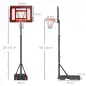 Canasta de Baloncesto Ajustable de 205-261 cm Aro de Baloncesto Portátil con Soporte de Acero Base Rellenable y 2 Ruedas de Tran