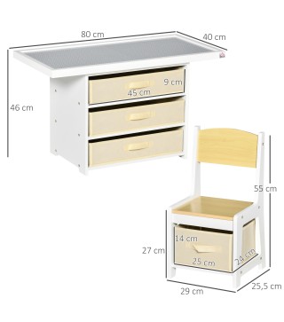 Juego de Mesa y 2 Sillas Infantil
