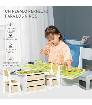 Juego de Mesa y 2 Sillas Infantil