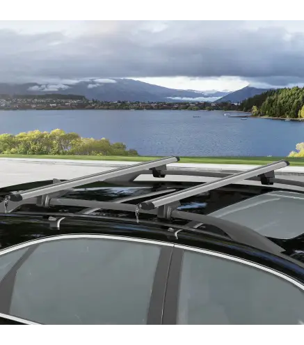Barras de Techo Universales para Vehículos de Aluminio Bacas Portaequipajes Coche Automóvil Baca para Coche Universales con Cerr