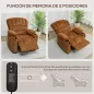 Sillón Relax Reclinable Eléctrico Silencioso con Función Memoria Reposapiés Mando a Distancia Bolsillo Lateral Marrón