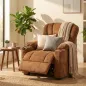 Sillón Relax Reclinable Eléctrico Silencioso con Función Memoria Reposapiés Mando a Distancia Bolsillo Lateral Marrón