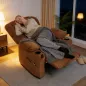 Sillón Relax Reclinable Eléctrico Silencioso con Función Memoria Reposapiés Mando a Distancia Bolsillo Lateral Marrón
