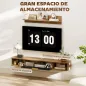 Conjunto de Muebles de Salón Muebles de TV con Estante de Pared Compartimentos Orificios para Cables 120x24x16 cm Roble