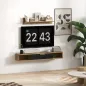 Conjunto de Muebles de Salón Muebles de TV con Estante de Pared Compartimentos Orificios para Cables 120x24x16 cm Roble