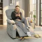 Sillón Relax Reclinable Eléctrico Silencioso con Función Memoria Reposapiés Mando a Distancia Bolsillo Lateral Gris