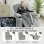 Sillón Relax Reclinable Eléctrico Silencioso con Función Memoria Reposapiés Mando a Distancia Bolsillo Lateral Gris