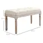 Banco Pie de Cama, Taburete Pie de Cama Tapizado en Lino Sintético con Patas de Madera y Asiento Acolchado, Estilo Vinta Banco Pie de Cama, Taburete Pie de Cama Tapizado en Lino Sintético con Patas de Madera y Asiento Acolchado, Estilo Vinta