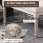 Banco Pie de Cama, Taburete Pie de Cama Tapizado en Lino Sintético con Patas de Madera y Asiento Acolchado, Estilo Vinta Banco Pie de Cama, Taburete Pie de Cama Tapizado en Lino Sintético con Patas de Madera y Asiento Acolchado, Estilo Vinta