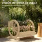 Jardinera de Madera Macetero Exterior de 3 Niveles Diseño de Escalera Orificios de Drenaje 61x62x57 cm Natural