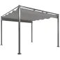 Pérgola con Techo Retráctil Pérgola de 3x3 m con Cierre Magnético Protección UV30+ Pabellón para Jardín Patio Gris