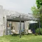 Pérgola con Techo Retráctil Pérgola de 3x3 m con Cierre Magnético Protección UV30+ Pabellón para Jardín Patio Gris