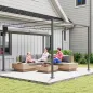Pérgola con Techo Retráctil Pérgola de 3x3 m con Cierre Magnético Protección UV30+ Pabellón para Jardín Patio Gris