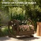 Jardinera de Madera Macetero Exterior de 3 Niveles Diseño de Escalera Orificios de Drenaje 61x62x57 cm Carbonizado